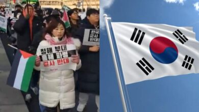 مسيرة إحتجاجية في كوريا الجنوبية على عـ.ـدوان الإحتلال على غـ.ـزة