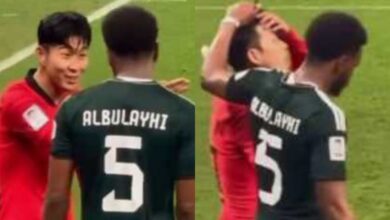 غضب كوري بعد قيام البليهي بجر شعر سون هيونغ مين لاعب كوريا الجنوبية